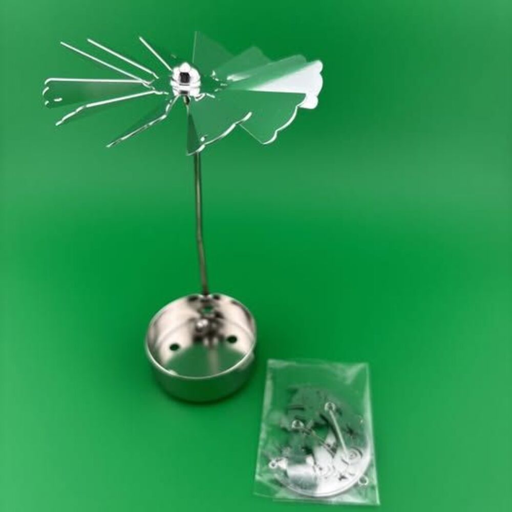 Rotary Candle Holder Spinning Candleholder Metal Small Gift () Moon+cat - Picture 4 of 5